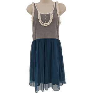 Matilda‎ Jane Knit & Tulle Dress Ruffle Trim Buttons XS Cottagecore fairycore